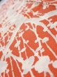 Photo5: 1D10z30  Japanese Kimono Silk  FABRIC Plum tree Tomato red 34.6x6.9 (5)