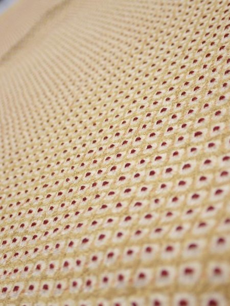 Photo1: 1D01z60  Japanese Kimono Silk  FABRIC Shibori Sulfur yellow 40.2x14.8 (1)