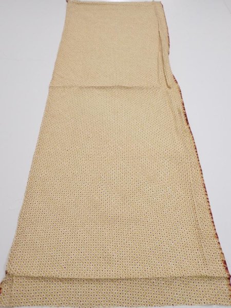 Photo6: 1D01z60  Japanese Kimono Silk  FABRIC Shibori Sulfur yellow 40.2x14.8 (6)