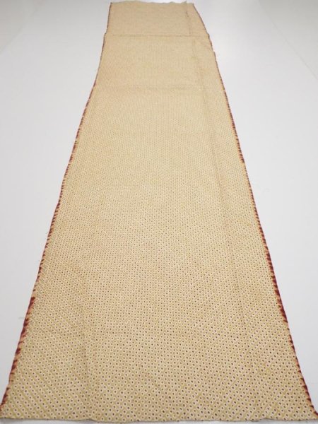 Photo6: 1D03z90  Japanese Kimono Silk  FABRIC Shibori Sulfur yellow 62.6x14.8 (6)