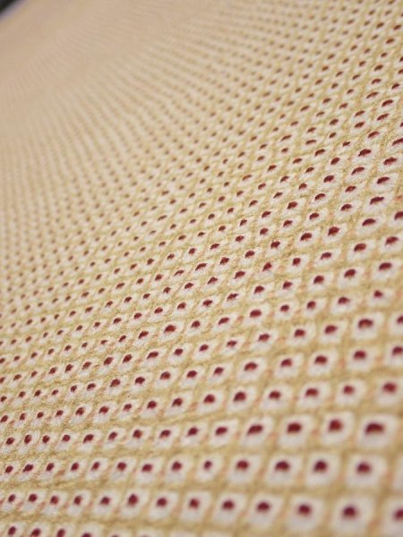 Photo1: 1D05z90  Japanese Kimono Silk  FABRIC Shibori Sulfur yellow 62.2x14.8 (1)