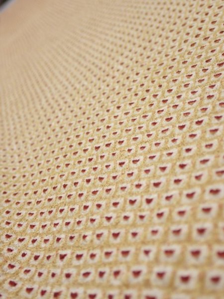 Photo4: 1D08z40  Japanese Kimono Silk  FABRIC Shibori Sulfur yellow 56.7x7.3 (4)