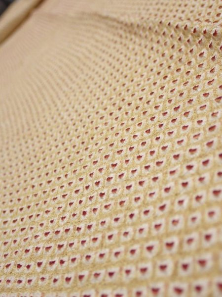 Photo4: 1D09z50  Japanese Kimono Silk  FABRIC Shibori Sulfur yellow 76.8x7.3 (4)