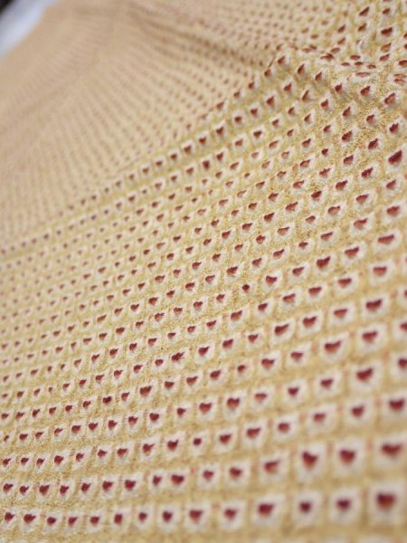 Photo5: 1D10z30  Japanese Kimono Silk  FABRIC Shibori Sulfur yellow 35.4x7.1 (5)