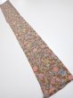 Photo5: 1D07z40  Japanese Kimono Silk  FABRIC Flowers Brown 53.9x6.9 (5)