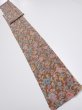 Photo5: 1D09z60  Japanese Kimono Silk  FABRIC Flowers Brown 76.4x6.9 (5)