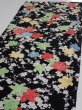 Photo3: 1D01z60  Japanese Kimono Silk  FABRIC Plum blossom Black 44.1x14.4 (3)