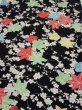 Photo1: 1D03z90  Japanese Kimono Silk  FABRIC Plum blossom Black 64.2x14.4 (1)
