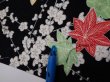 Photo6: 1D05z80  Japanese Kimono Silk  FABRIC Plum blossom Black 64.2x14.2 (6)