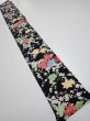 Photo5: 1D07z40  Japanese Kimono Silk  FABRIC Plum blossom Black 59.1x7.1 (5)