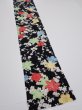 Photo2: 1D09z50  Japanese Kimono Silk  FABRIC Plum blossom Black 79.9x7.1 (2)