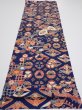 Photo5: 1D01z60  Japanese Kimono Silk  FABRIC Crane Navy 44.9x14.4 (5)