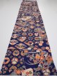 Photo5: 1D03z90  Japanese Kimono Silk  FABRIC Crane Navy 64.2x14.4 (5)