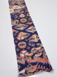 Photo2: 1D07z40  Japanese Kimono Silk  FABRIC Crane Navy 59.1x7.1 (2)