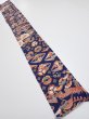 Photo5: 1D07z40  Japanese Kimono Silk  FABRIC Crane Navy 59.1x7.1 (5)