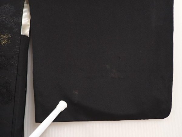 Photo5: 6520T01z540 Vintage Japanese Kimono Silk HAORI Wave Black (5)