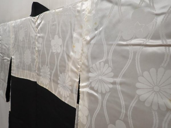 Photo8: 6520T01z540 Vintage Japanese Kimono Silk HAORI Wave Black (8)