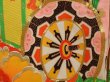 Photo4: 6520T02z350 Vintage Japanese Kimono Silk Girl's  Peony Tomato red (4)