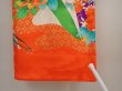 Photo7: 6520T02z350 Vintage Japanese Kimono Silk Girl's  Peony Tomato red (7)