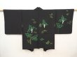Photo1: 6520T03z560 Vintage Japanese Kimono Silk HAORI Nandin Black (1)