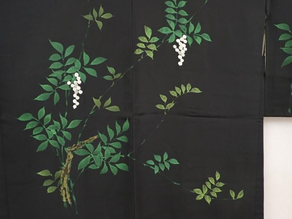 Photo3: 6520T03z560 Vintage Japanese Kimono Silk HAORI Nandin Black (3)