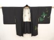Photo5: 6520T03z560 Vintage Japanese Kimono Silk HAORI Nandin Black (5)