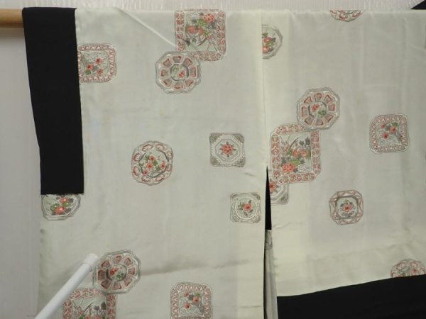 Photo8: 6520T03z560 Vintage Japanese Kimono Silk HAORI Nandin Black (8)