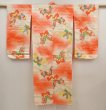 Photo1: 6520T04z660 Vintage Japanese Kimono Silk Girl's  Butterfly Red-Pink (1)