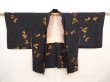Photo5: 6520T05z510 Vintage Japanese Kimono Silk HAORI Flower Black (5)
