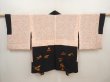 Photo6: 6520T05z510 Vintage Japanese Kimono Silk HAORI Flower Black (6)