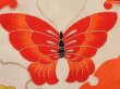 Photo4: 6520T06z420 Vintage Japanese Kimono Silk Girl's  Butterfly Tomato red (4)