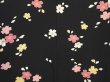 Photo3: 6520T07z470 Vintage Japanese Kimono Silk HAORI Sakura Black (3)