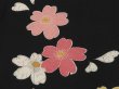 Photo4: 6520T07z470 Vintage Japanese Kimono Silk HAORI Sakura Black (4)
