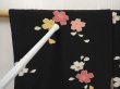 Photo5: 6520T07z470 Vintage Japanese Kimono Silk HAORI Sakura Black (5)
