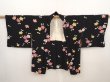 Photo6: 6520T07z470 Vintage Japanese Kimono Silk HAORI Sakura Black (6)