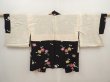 Photo7: 6520T07z470 Vintage Japanese Kimono Silk HAORI Sakura Black (7)
