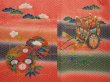 Photo3: 6520T10z630 Vintage Japanese Kimono Silk Girl's  Royal cart Red (3)