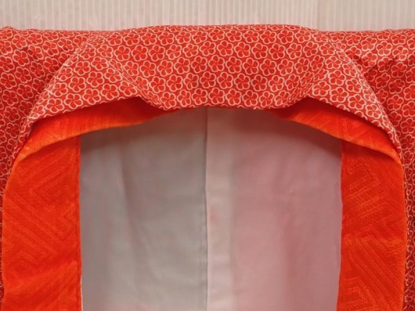 Photo5: 6520T10z630 Vintage Japanese Kimono Silk Girl's  Royal cart Red (5)