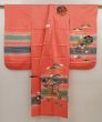 Photo6: 6520T10z630 Vintage Japanese Kimono Silk Girl's  Royal cart Red (6)