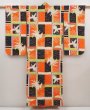 Photo1: 6520T11z850 Vintage Japanese Kimono Silk Girl's  Phoenix Tomato red (1)