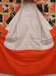 Photo7: 6520T11z850 Vintage Japanese Kimono Silk Girl's  Phoenix Tomato red (7)