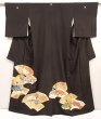 Photo1: 6520T12z1600 Vintage Japanese Kimono Silk TOMESODE Princess Black (1)