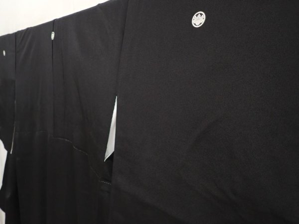 Photo2: 6520T13z1190  Japanese Kimono Silk TOMESODE Peony Black (2)