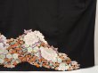 Photo7: 6520T13z1190  Japanese Kimono Silk TOMESODE Peony Black (7)
