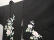 Photo2: 6521T01z610 Vintage Japanese Kimono Silk HAORI Peony Black (2)