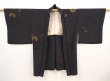 Photo6: 6521T03z530 Vintage Japanese Kimono Silk HAORI Chrysanthemum Black (6)