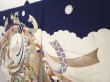 Photo2: 6521T04z340 Vintage Japanese Kimono Synthetic Boy's  Tabane-noshi Navy (2)