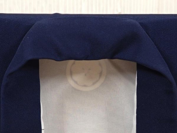 Photo7: 6521T04z340 Vintage Japanese Kimono Synthetic Boy's  Tabane-noshi Navy (7)