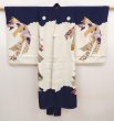Photo8: 6521T04z340 Vintage Japanese Kimono Synthetic Boy's  Tabane-noshi Navy (8)