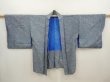 Photo5: 6521T05z400 Vintage Japanese Kimono Silk SHIBORI HAORI  Steel blue (5)